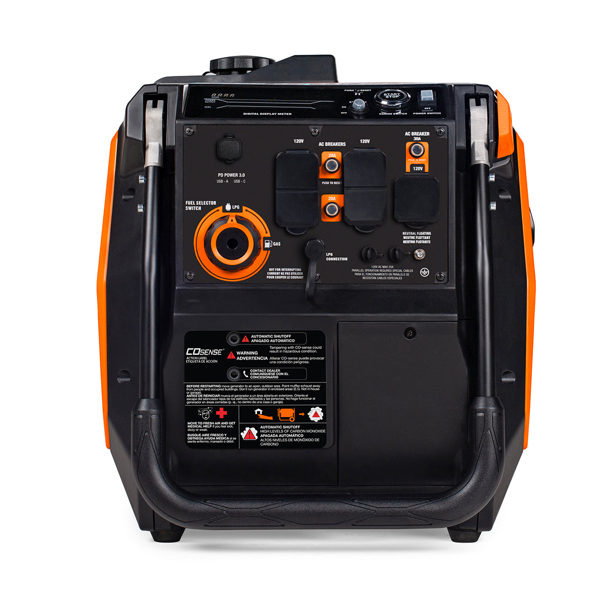 Generac iQ3800 DF 8946 3000W/3800W Generator Dual Fuel Gas Propane Inverter CO Sense Electric Start CARB RFB