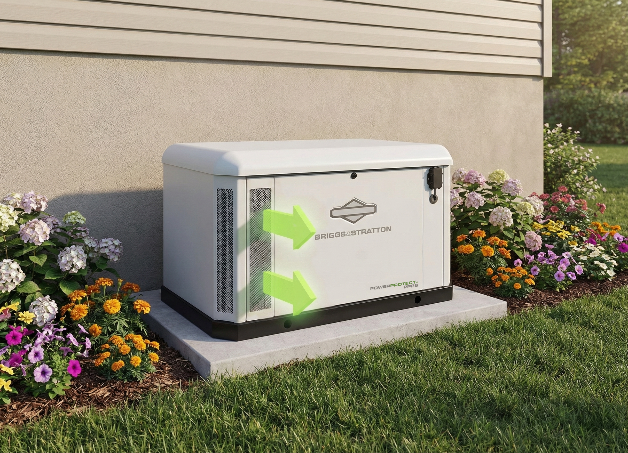 Briggs & Stratton 040757 Power Protect+ 18kW Standby Generator Dual Fuel Propane Natural Gas 120/240V New