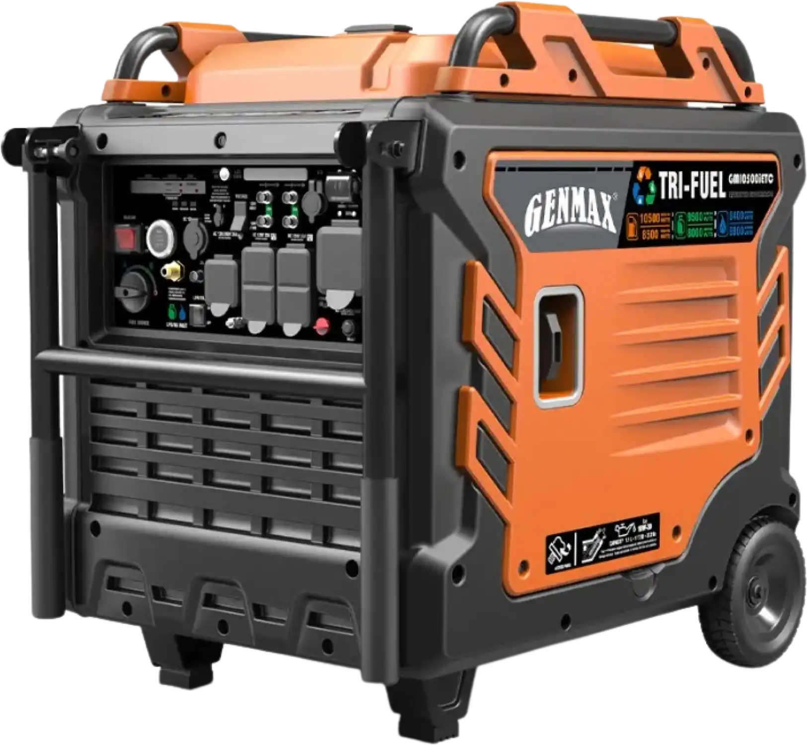 GENMAX GM10500iETC Tri-Fuel Inverter Generator 8500W/10500W 50 Amp Remote Start New