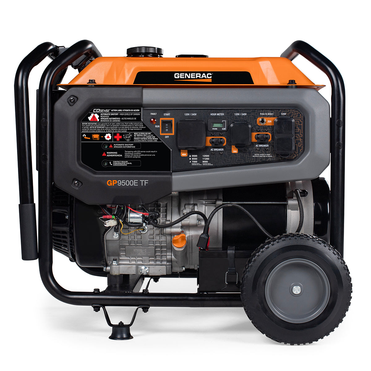 Generac GP9500E TF 8061 9500W/12500W Generator Tri-Fuel Gas Propane Natural Gas 50A COSense Electric Start CARB RFB