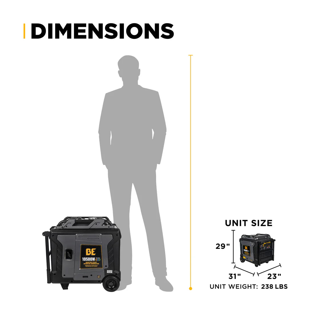 BE 8500W/10500W Inverter Generator Tri-Fuel Gas Liquid Propane Natural Gas Low THD Powerease Engine Electric Start New