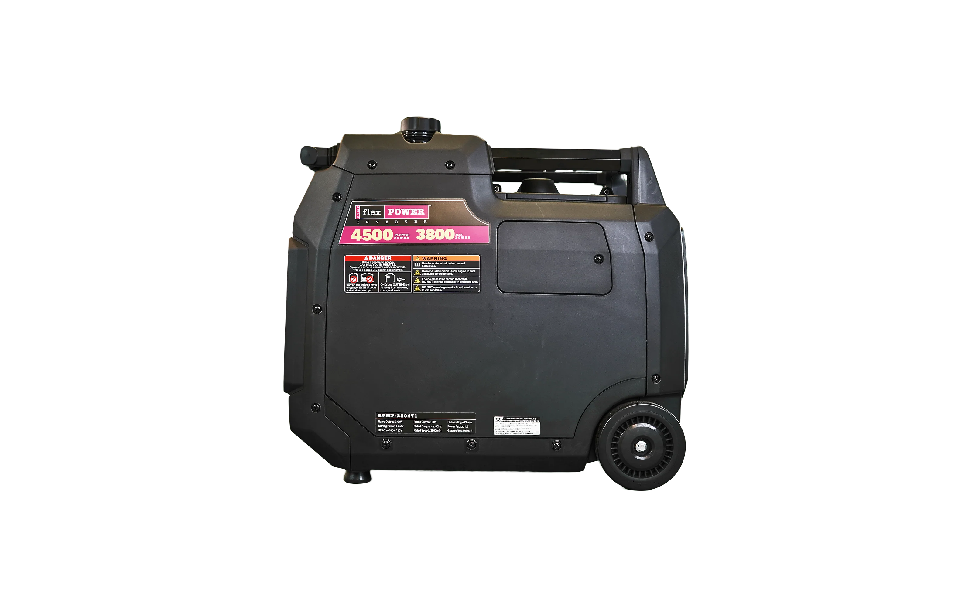 RVMP Flex Power 4500ies Inverter Generator 3600W/4500W Low THD RV and Parallel Ready Electric Start Gas New