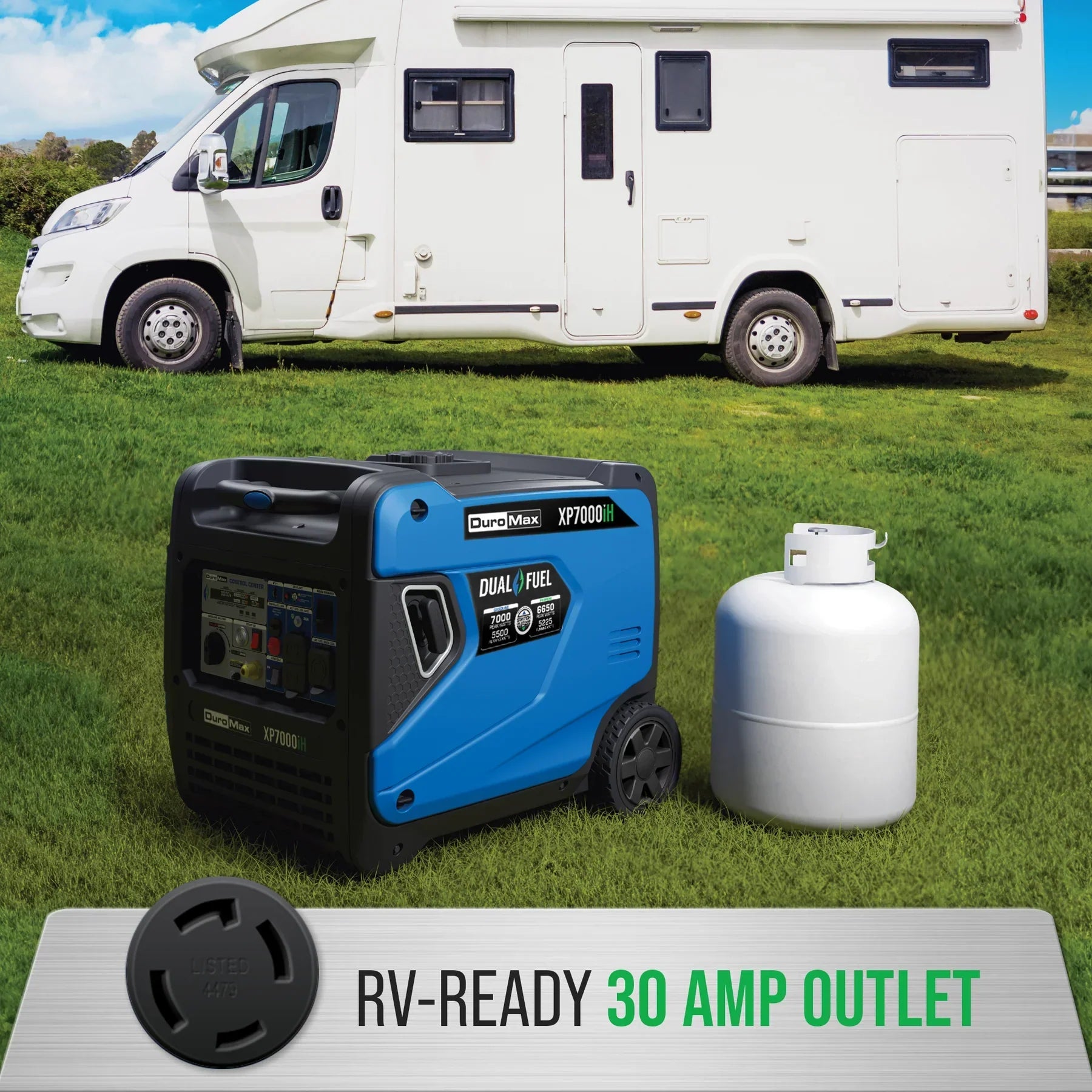 DuroMax XP7000iH 5500W/7000W Dual Fuel Generator Gas Propane Remote Start Inverter CO Alert New