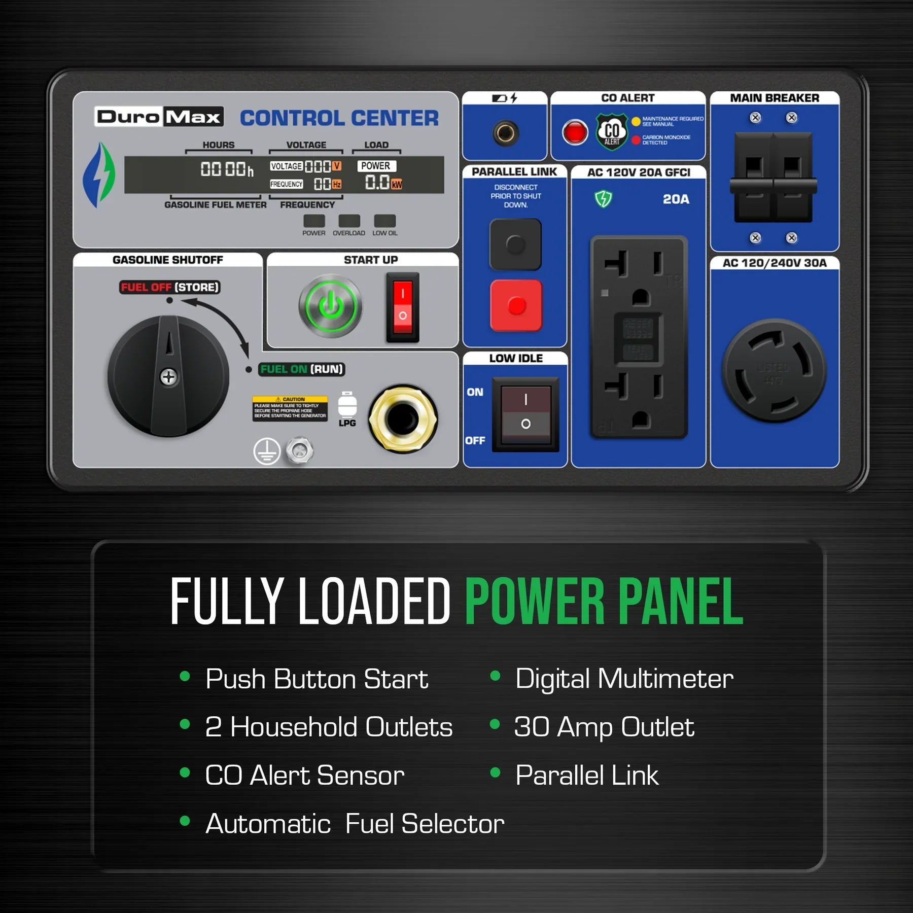DuroMax XP7000iH 5500W/7000W Dual Fuel Generator Gas Propane Remote Start Inverter CO Alert New