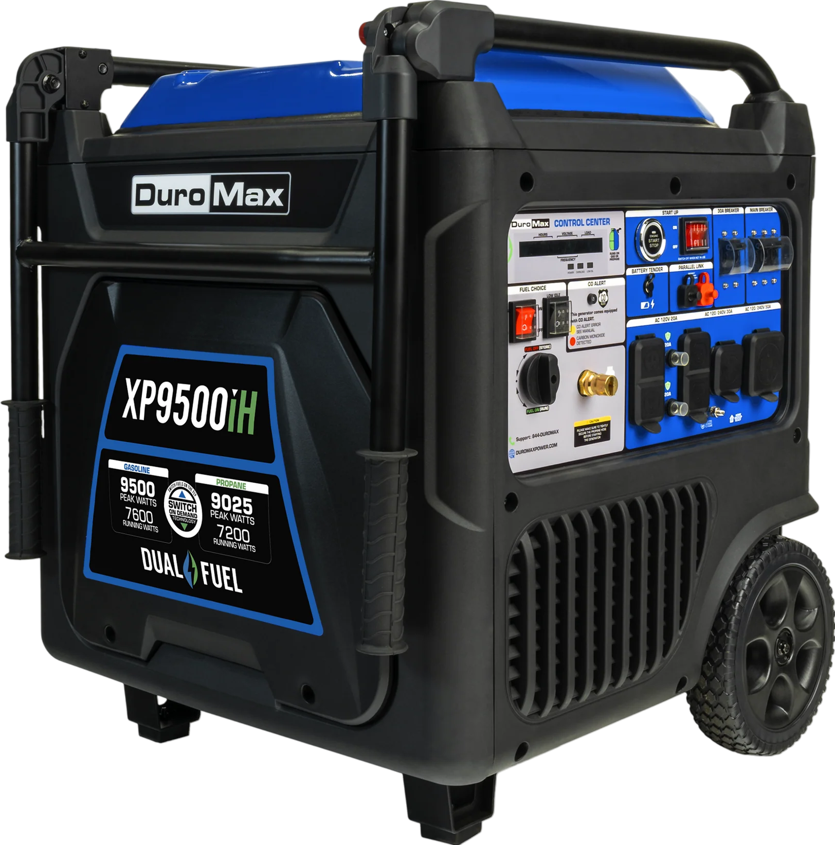 DuroMax XP9500iH 7600W/9500W Dual Fuel Generator Gas Propane Remote Start Inverter CO Alert New